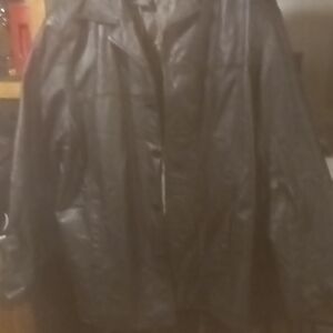 Architect Black Leather Trench Coat